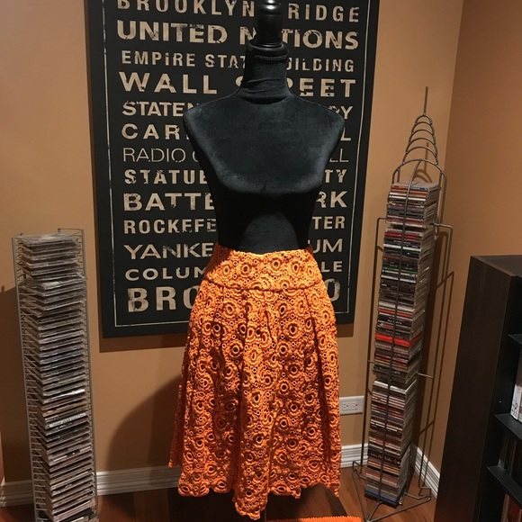 Moulinette Soeurs Dresses & Skirts - Orange embroidered looking skirt. Moulinette Soeurs Dresses & Skirts - Orange embroidered looking skirt.